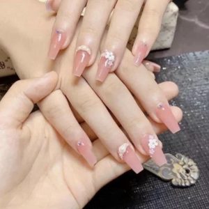 Blush Crystal Nails